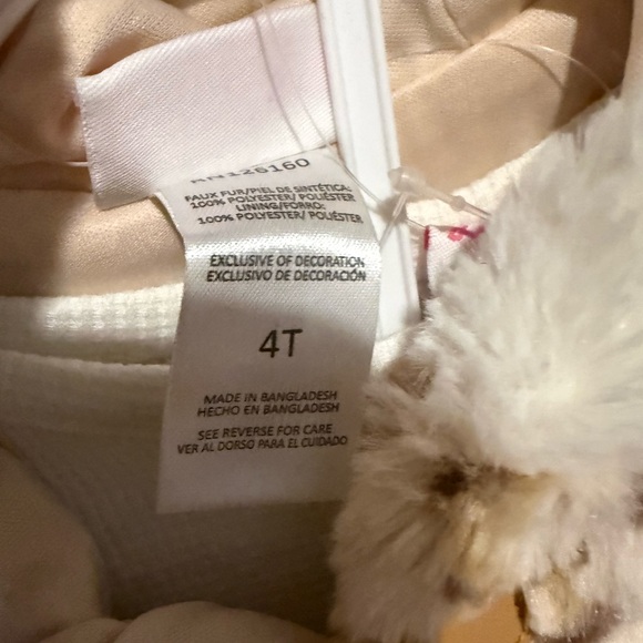 Little Lass Cream and Brown Faux Fur Vest Set - Picture 4 of 5